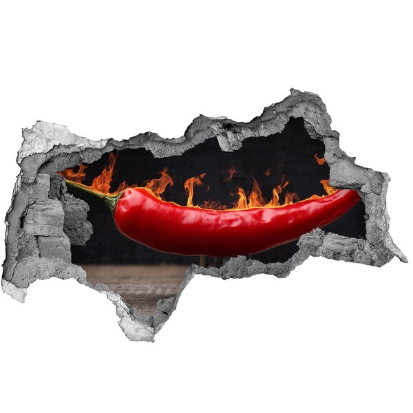 Hole wall sticker Fire pepper
