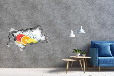 Hole in the wall decal Citrus fruits