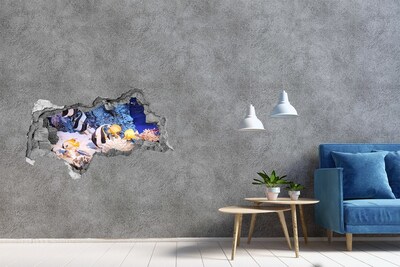 Hole wall sticker The underwater world of the coral reef