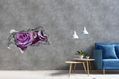 Hole wall sticker Roses in concrete