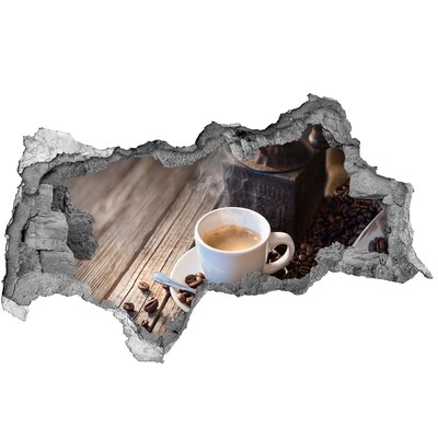 Hole in the wall sticker Morning coffee