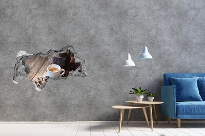 Hole in the wall sticker Morning coffee