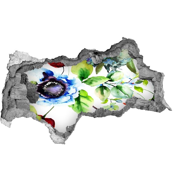 Hole in the wall sticker A floral burst of color