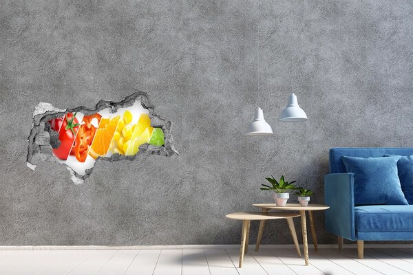 Hole wall sticker Fruit paradise behind the wall