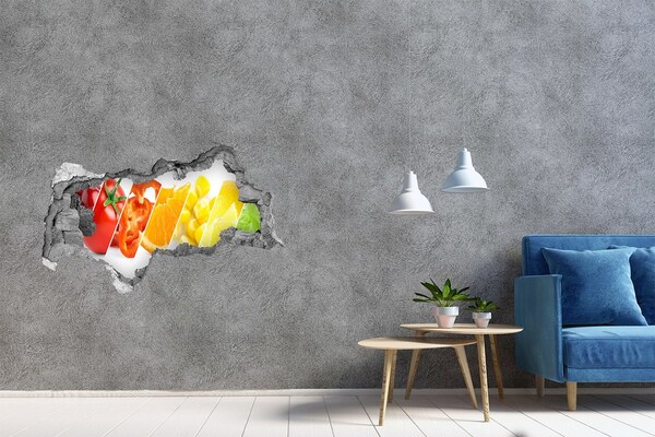 Hole wall sticker Fruits and vegetables