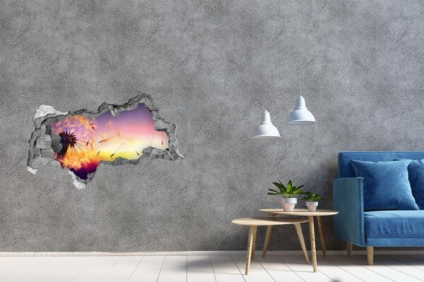 Hole in the wall sticker Flower dreams at sunset