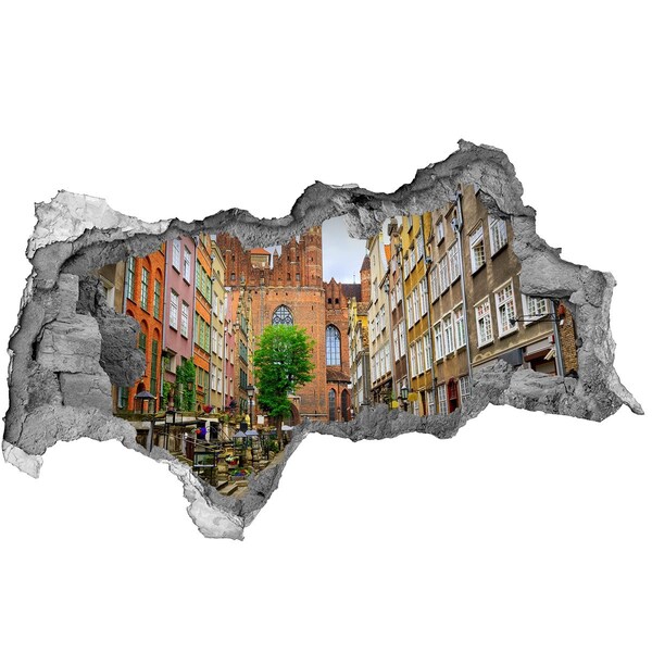 Hole in the wall sticker View of Gdańsk