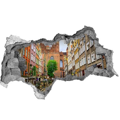 Hole in the wall sticker View of Gdańsk