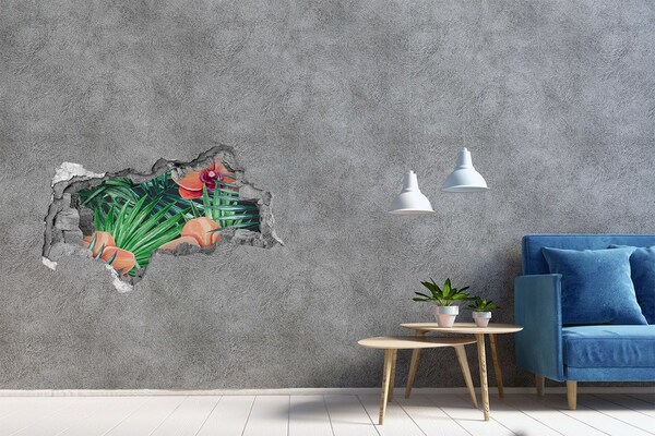 Hole in the wall decal A floral paradise in the tropics