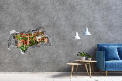Hole in the wall decal A charming corner with flowers