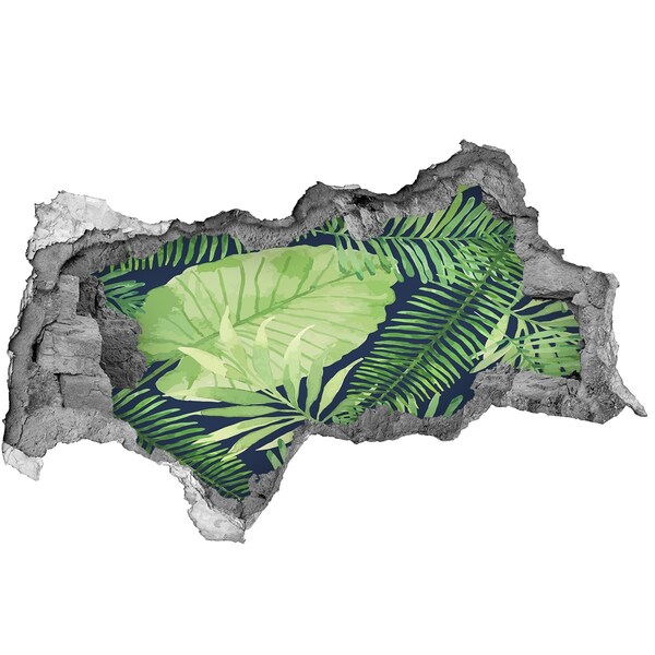 Hole in the wall sticker Tropical leaves