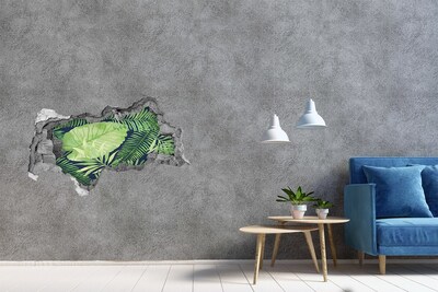 Hole in the wall sticker Tropical leaves