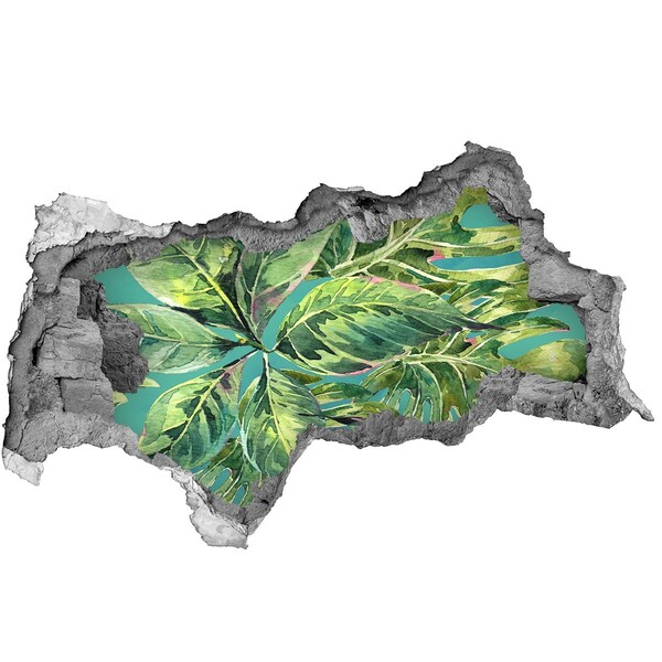 Hole in the wall sticker Green jungle behind the wall