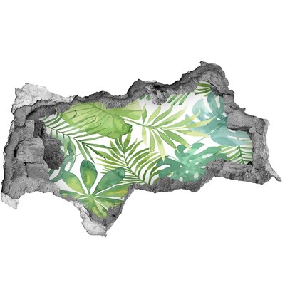 Hole in the wall sticker Tropical leaves