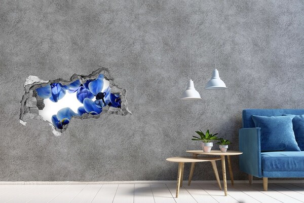 Hole wall sticker Blue orchid