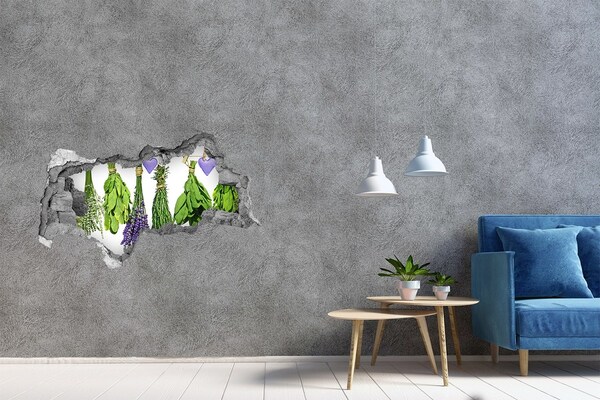 Hole wall sticker Herbs on a string