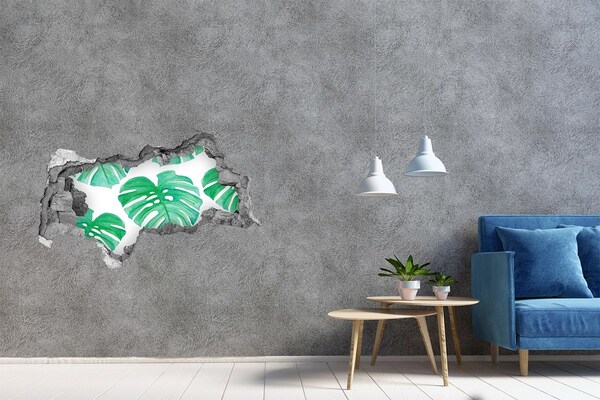 Hole in the wall decal Green jungle behind the wall