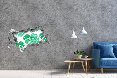 Hole in the wall decal Green jungle behind the wall
