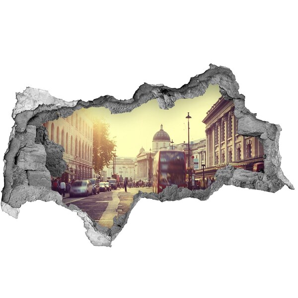 Hole in the wall sticker A London street in the morning