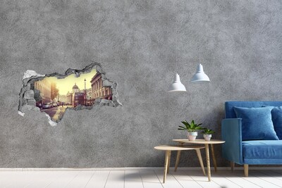 Hole in the wall sticker A London street in the morning