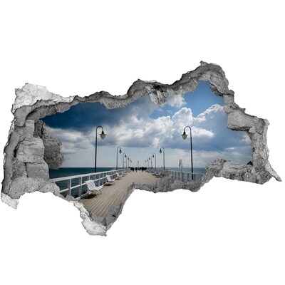 Hole wall sticker Pier by the sea
