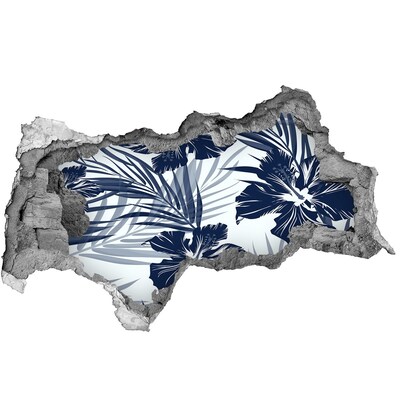Hole in the wall decal Tropical paradise with flowers