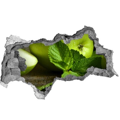 Hole in the wall sticker Green apple with mint
