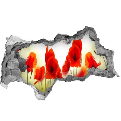 Hole wall sticker Flower paradise with a bee