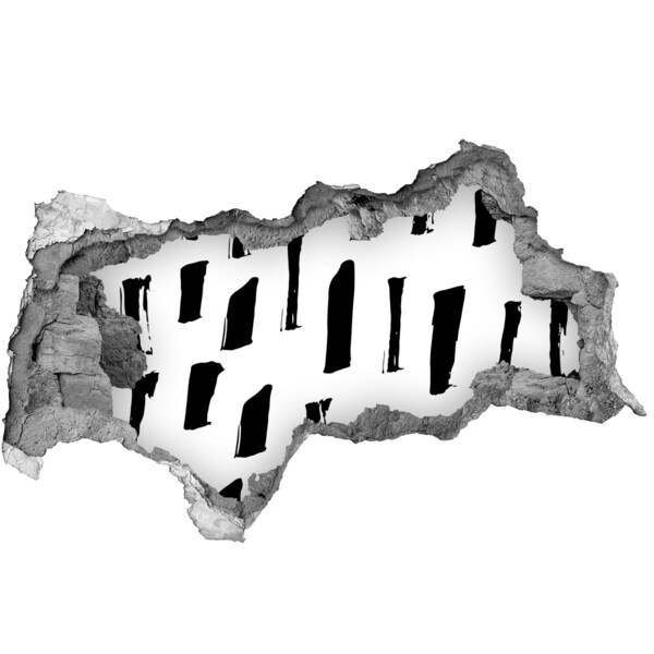 Hole in the wall sticker A ruined wall overlooking the city