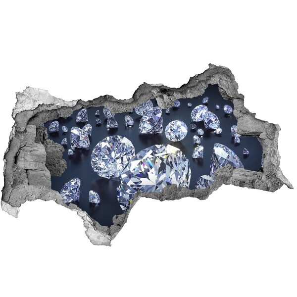 Hole in the wall sticker Shiny diamonds in the wall