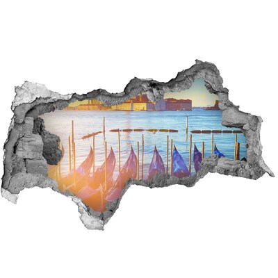 Hole wall sticker Venice in the light of sunset
