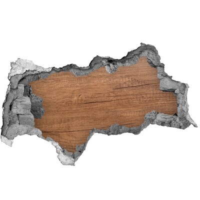 Hole in the wall decal Wooden background