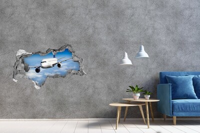 Hole in the wall sticker A plane in the sky