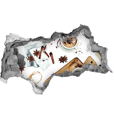 Hole wall sticker Coffee corner with spices