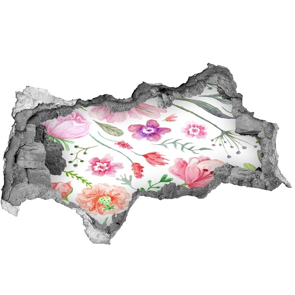 Hole in the wall decal Floral pattern