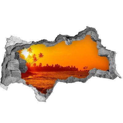 Hole in the wall decal Sunset over the sea