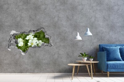 Hole in the wall decal Spring flowers