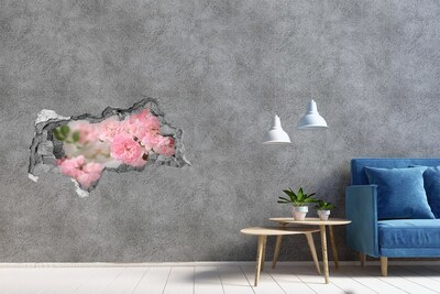 Hole in the wall sticker A flower paradise behind the wall