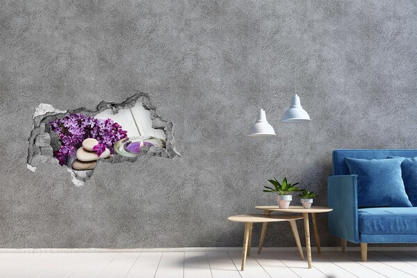 Hole in the wall sticker A floral oasis of peace