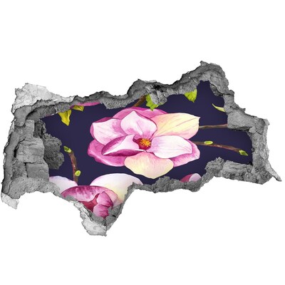 Hole wall sticker Floral motif in concrete