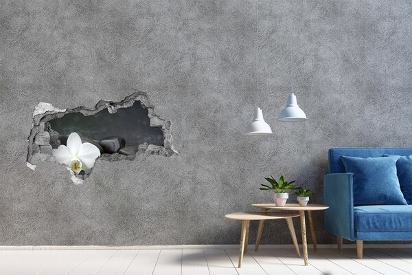 Hole in the wall sticker Orchid