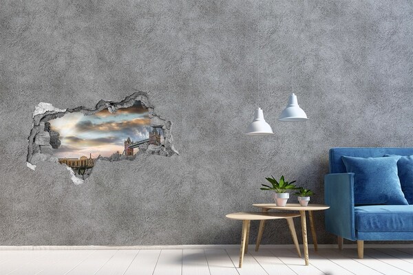 Hole in the wall sticker Tower Bridge in London