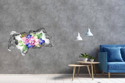 Hole wall sticker Flower explosion in the wall