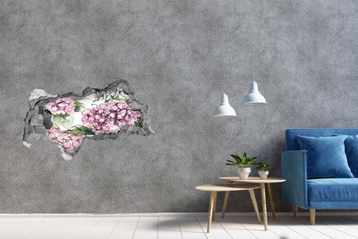 Hole wall sticker Hydrangea