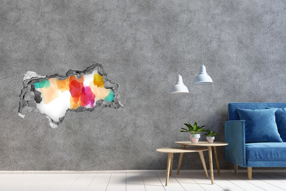 Hole in the wall decal Colorful spots