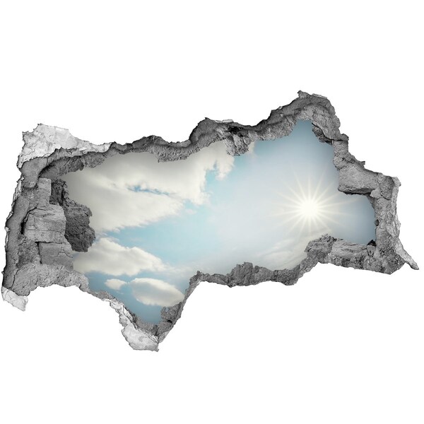 Hole in the wall decal Sky with sun rays
