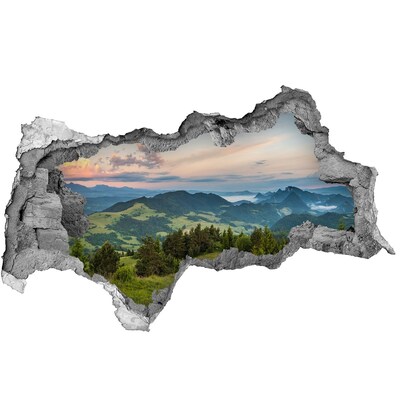 Hole in the wall sticker Panorama of the Pieniny