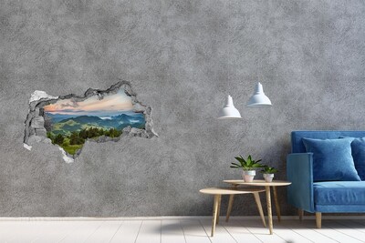 Hole in the wall sticker Panorama of the Pieniny