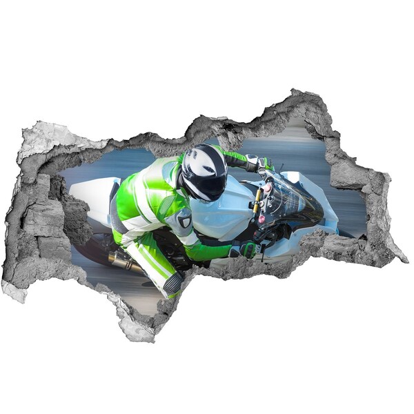 Hole in the wall sticker Motorcycle race