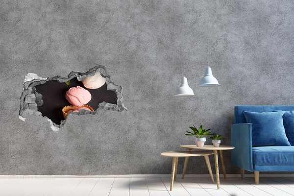 Hole in the wall sticker Ice cream